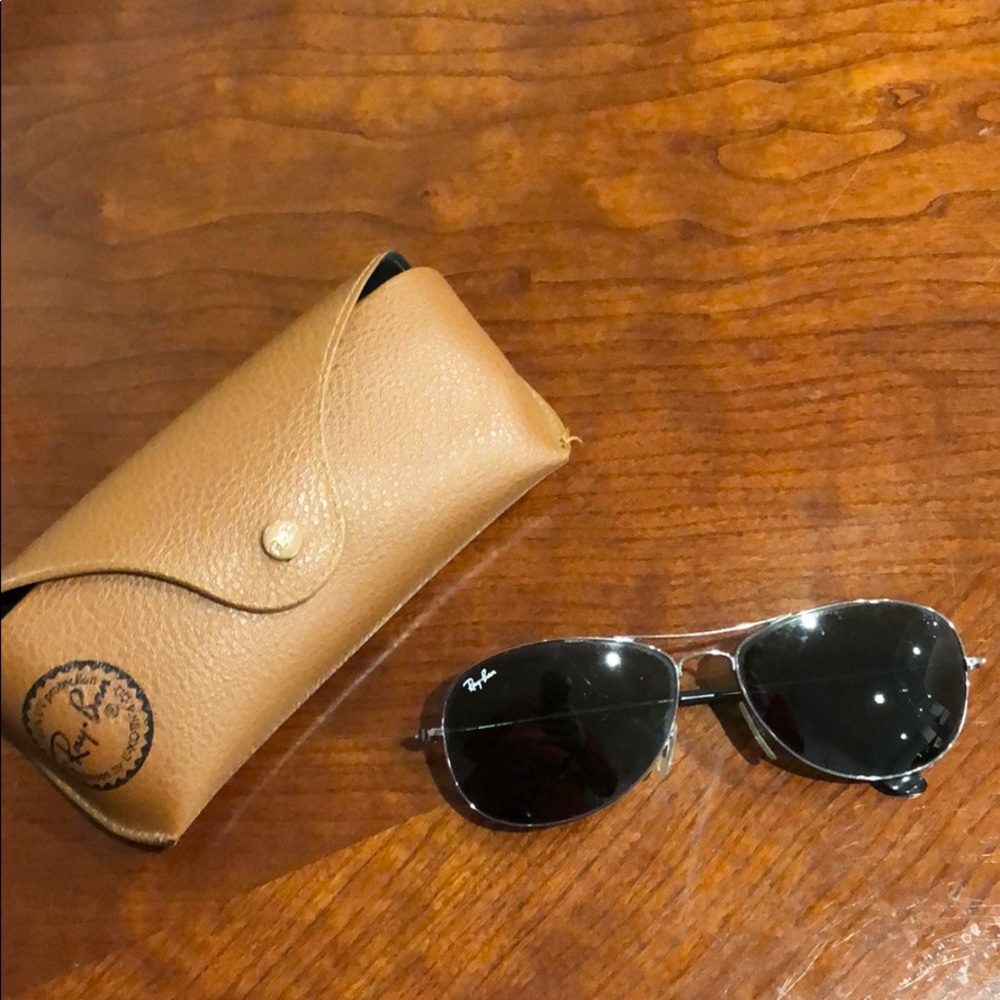 Ray-Ban sunglasses.